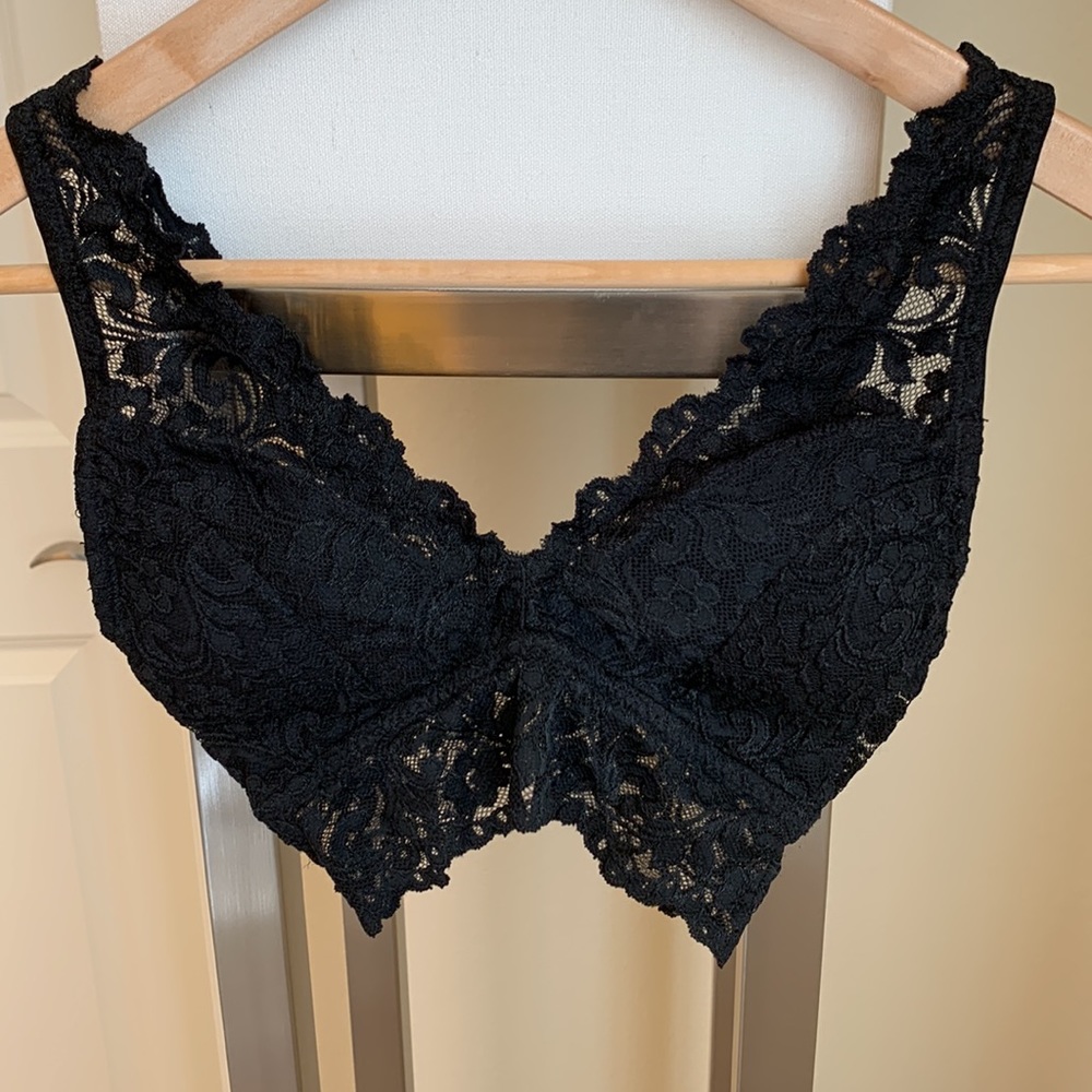 Black Lace Bralette Black Size Small